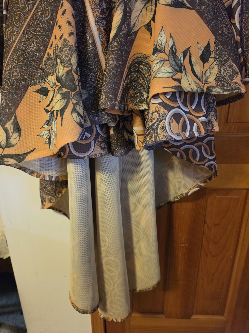 AKIRA Mustard Yellow & Brown Paisley High-Low Dress Size M - Picture 3 of 16